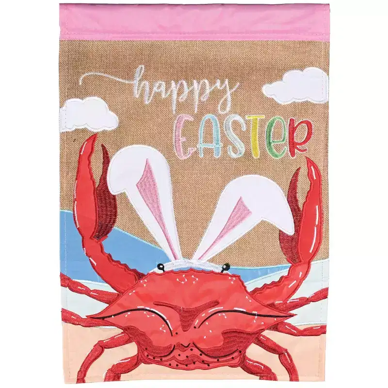 Dicksons Magnolia Garden Happy Easter Crab Red 18 x 13 Polyester Outdoor Garden Flag