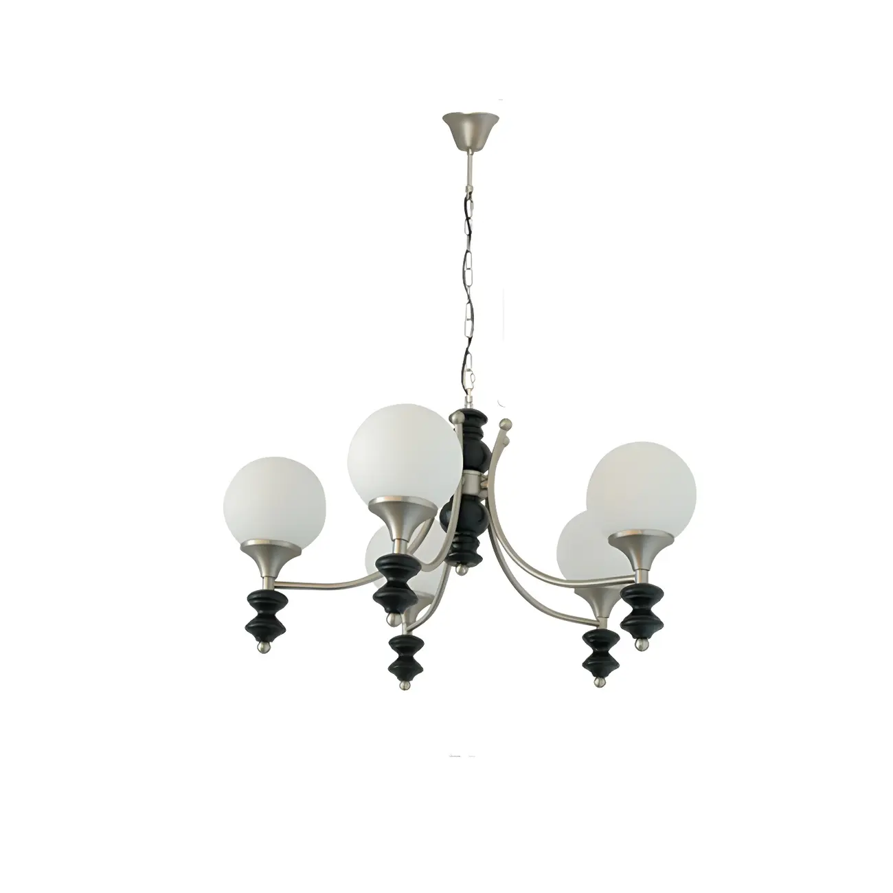 Modern Glass Chandeliers Black Metal Elegant Lighting