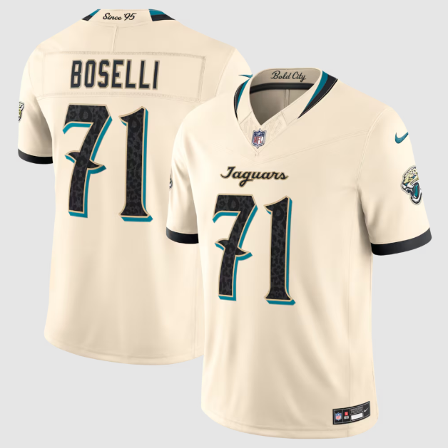 Jacksonville Jaguars Tony Boselli Natural 2026 Rivalries Collection Stitched Limited Jersey