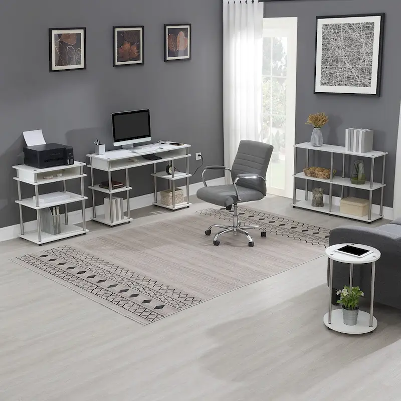 Convenience Concepts  No Tools 2 Tier Round End Table