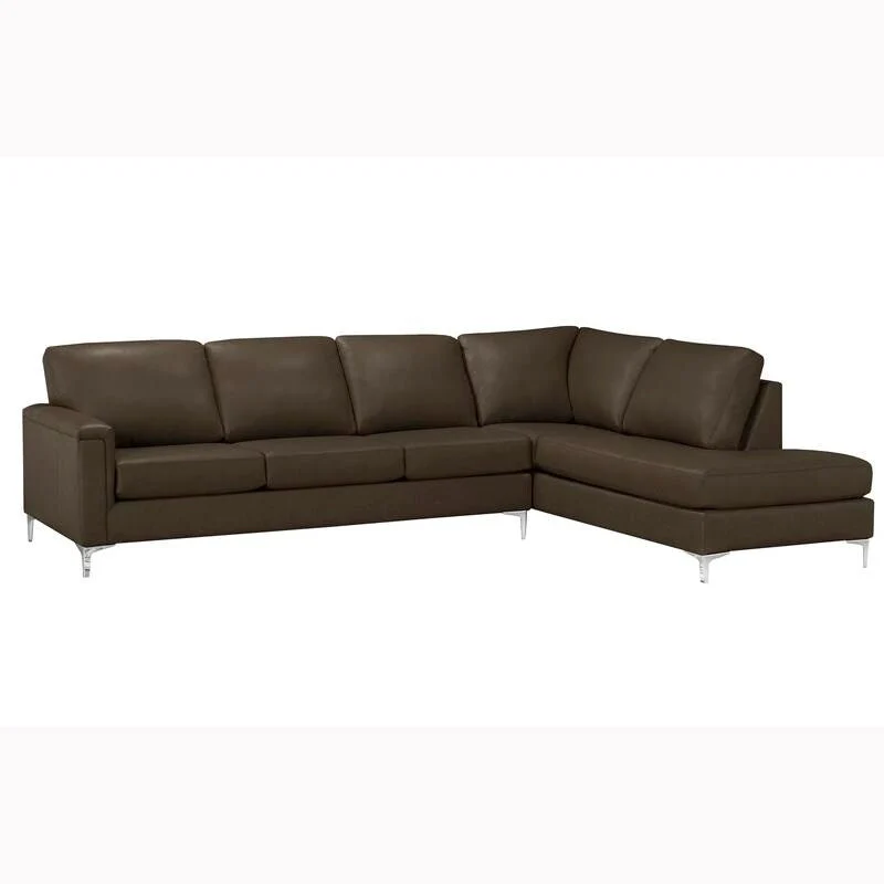 Malibu L-shaped Top-grain Leather Sectional Sofa - 122.5 x 85 x 36.5 x 35