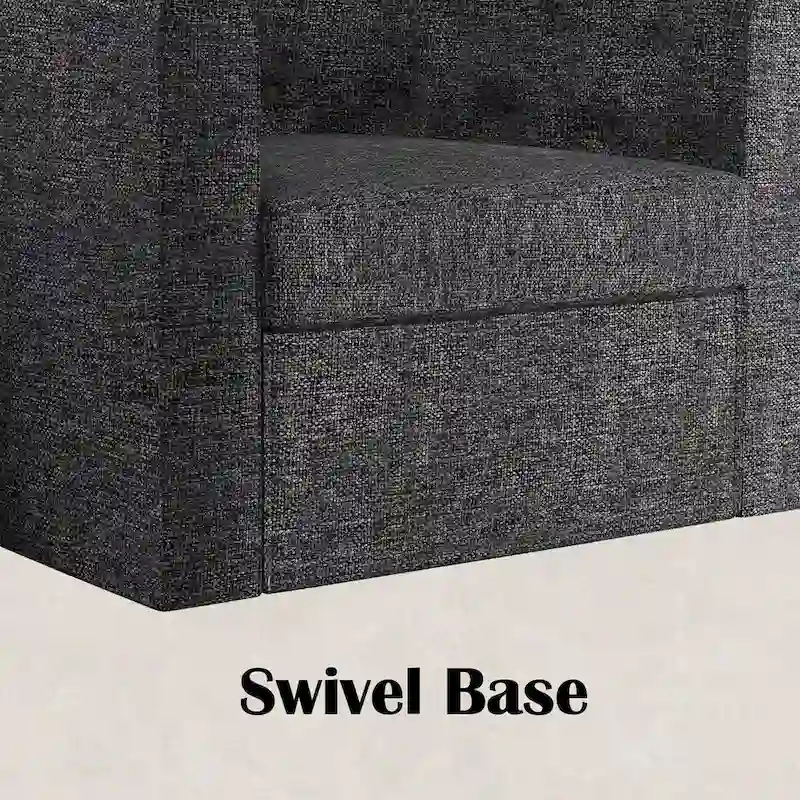 Swivel Cuddle Fabric Accent Chair with Button-Tufting