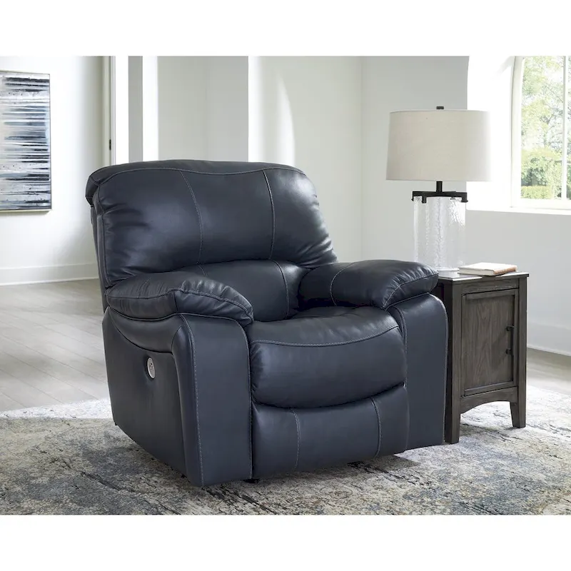 Stratton Modern Power Recliner Chair with Bonded Leather & Padded Headrest