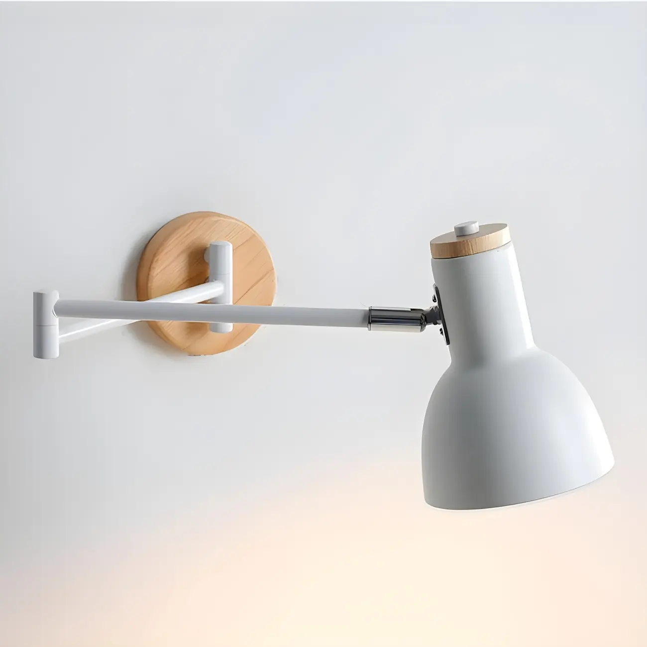 Modern White Adjustable Swing Arm Wall Light
