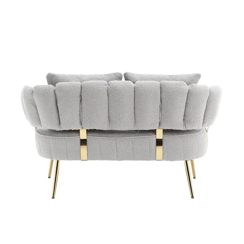 Modern Upholstered Armsofa Tufted Sofa with Metal Frame
