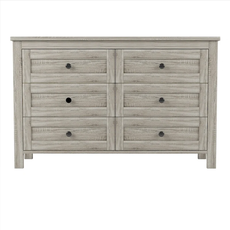 Farmhouse Style Wooden Dresser with 6 Drawer