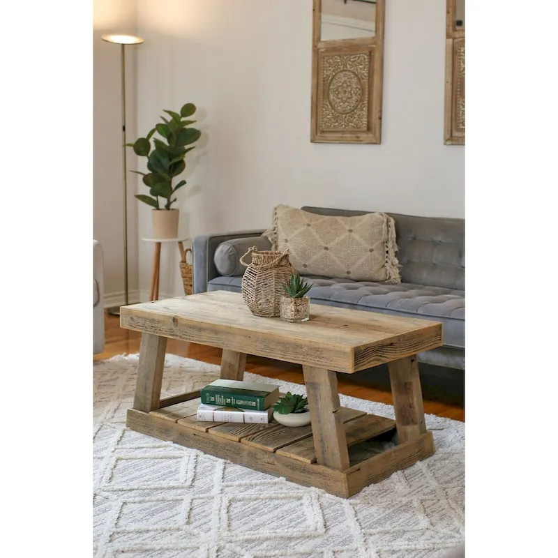 Natural A-Frame Wrap Around Coffee Table – Reclaimed Wood
