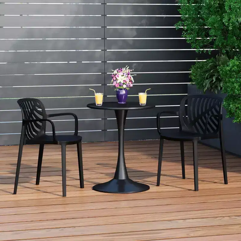 WestinTrends Playa Outdoor Modern Stackable Patio Dining Armchairs (Set of 2)