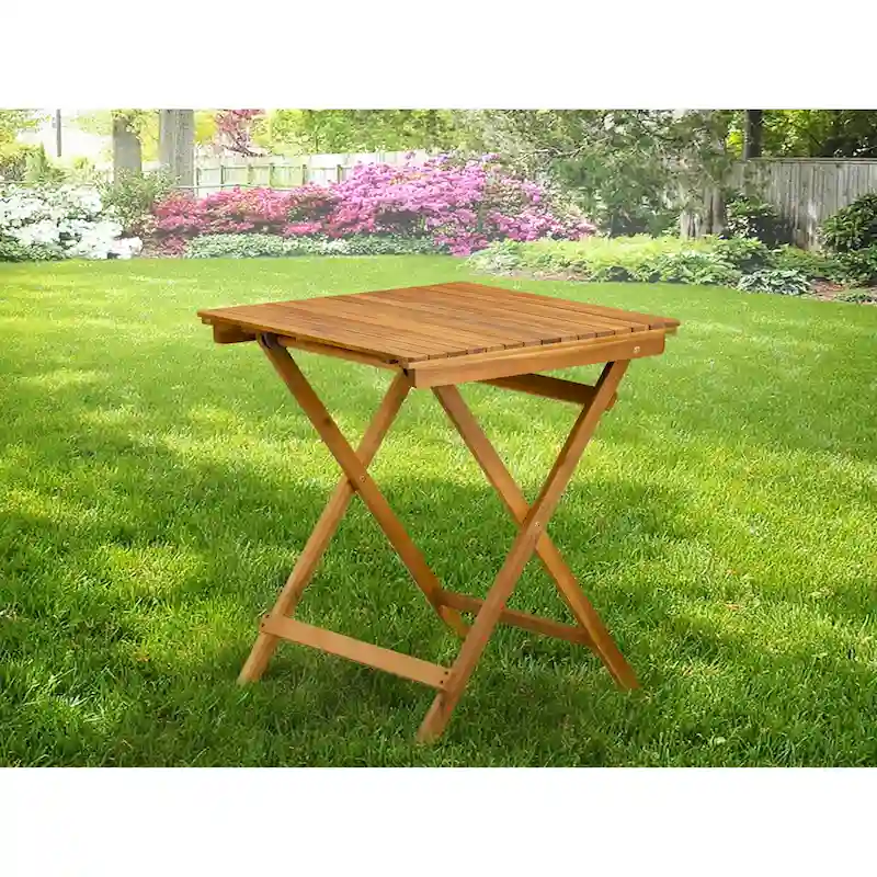 East West Furniture Patio Dining Table Outdoor - an Oval Acacia Wood Table, 26x26 Inch, Natural Oil - BSETQNA