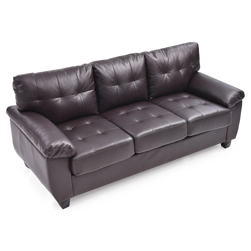 Gallant 78 in. W Flared Arm Faux Leather Straight Sofa - 33L x 78W x 35H