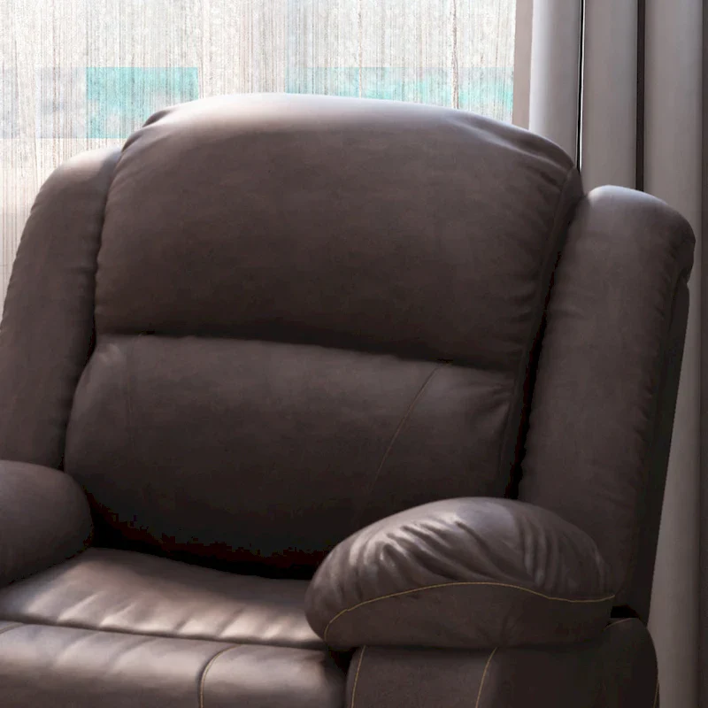 Malic Tufted Faux Leather Swivel Recliner by