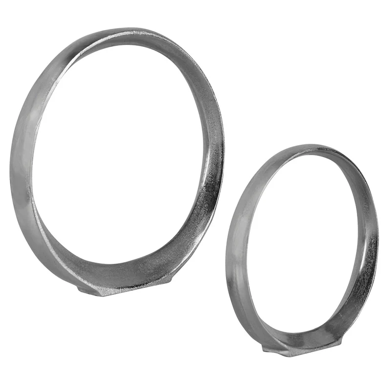 Uttermost Orbits Nickel Ring Sculptures (Set of 2)