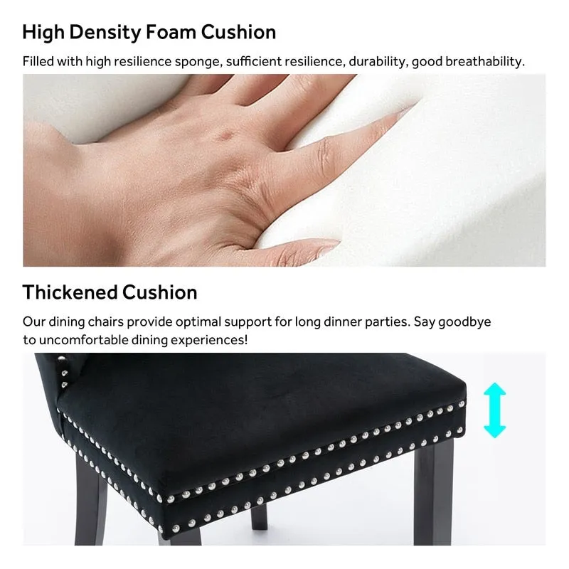 Solid Wood Velvet Upholstered Dining Chair