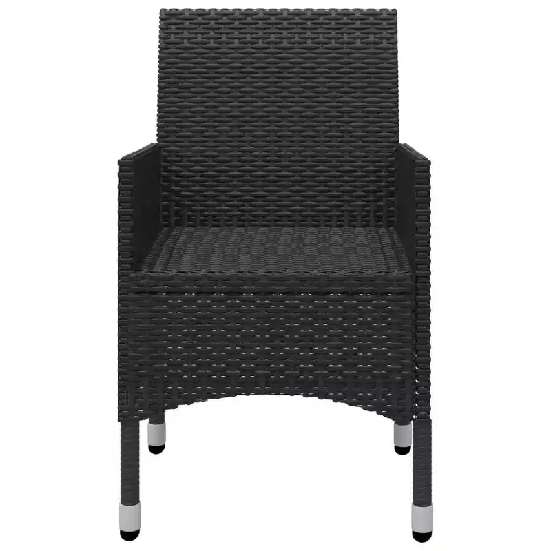 vidaXL Bistro Set Patio Table and Chair Set Poly Rattan and Tempered Glass