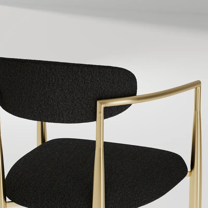 7 - Piece Extendable Sintered Stone Dining Table Dining Set With 6 Fabric Chairs