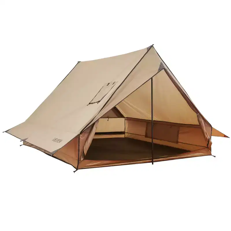 VEVOR Camping Hot Tent, 2 Persons Cabin Tent with Stove Jack & Poles, Waterproof Winter Tents Shelters with Fireproof Ground Mat, 4 Season, Brown