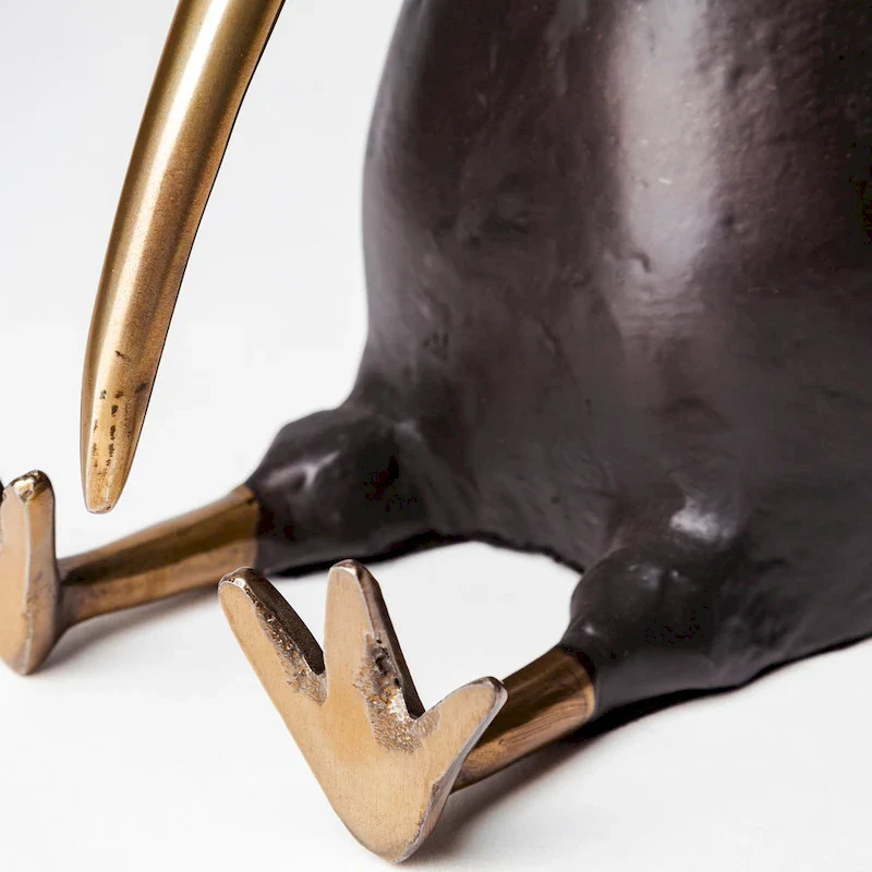 Dodo 7L x 4W Black Cast Aluminum Mauritian Bird Sculpture - 6.8L x 4.3W x 6.8H