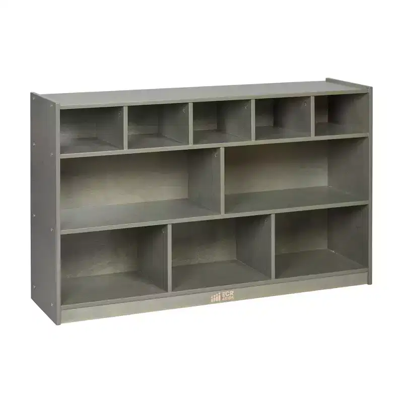 ECR4Kids 5+5 Cubby and Storage Mobile Tray Cabinet, Classroom Furniture
