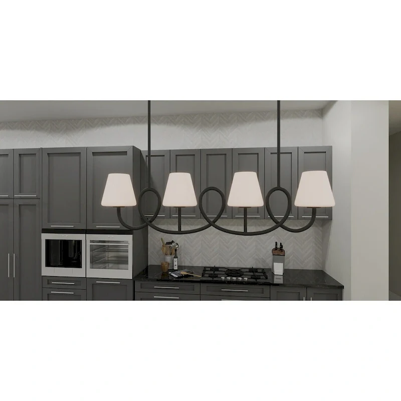 Atkins 4-Light Matte Black Island Light