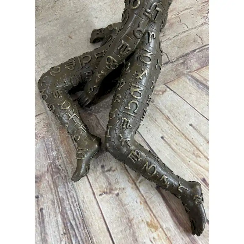 Signed Tribute To Dali Lady With Zodiac Outfit Bronze Sculpture Statue Figurine