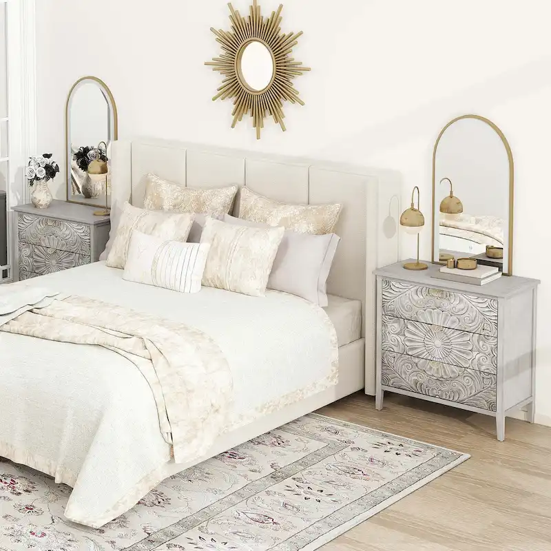 3 Drawer Cabinet, American Furniture, Suitable for Bedroom, Living Room, Study