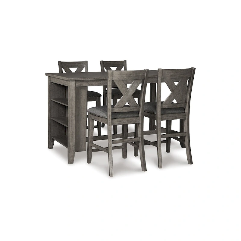 Signature Design by Ashley Caitbrook Gray 5-Piece Counter Height Dining Package