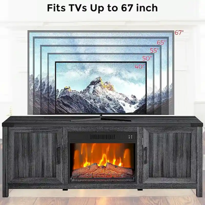 Electric Fireplace TV Stand with TVs up to 65 Inch - 65 inches