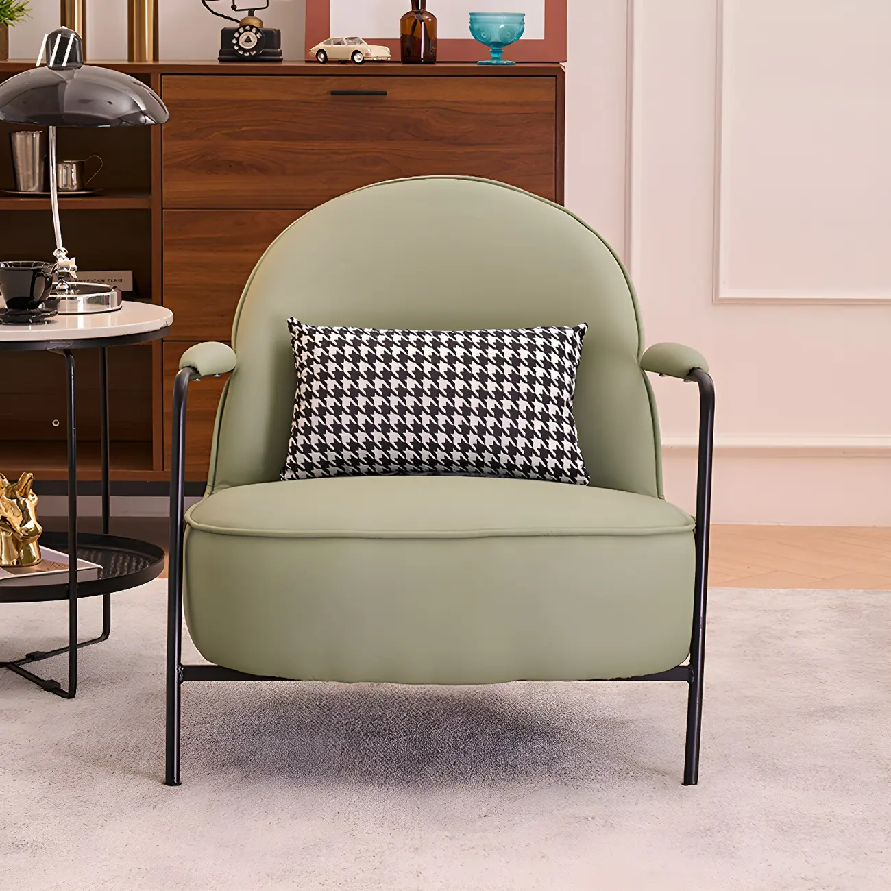 Modern Leather Arm Chair, Water-Resistant, Anti-Scratch