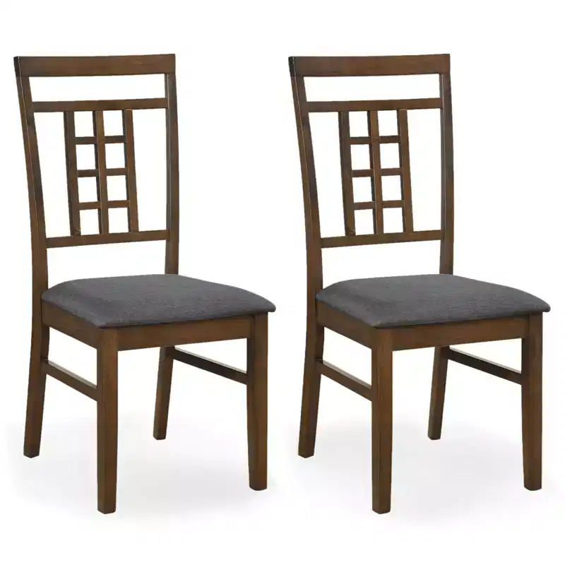 Costway Rubber Wood Dining Chairs Set of 2/4 Farmhouse Kitchen Chairs with Lattice Back,