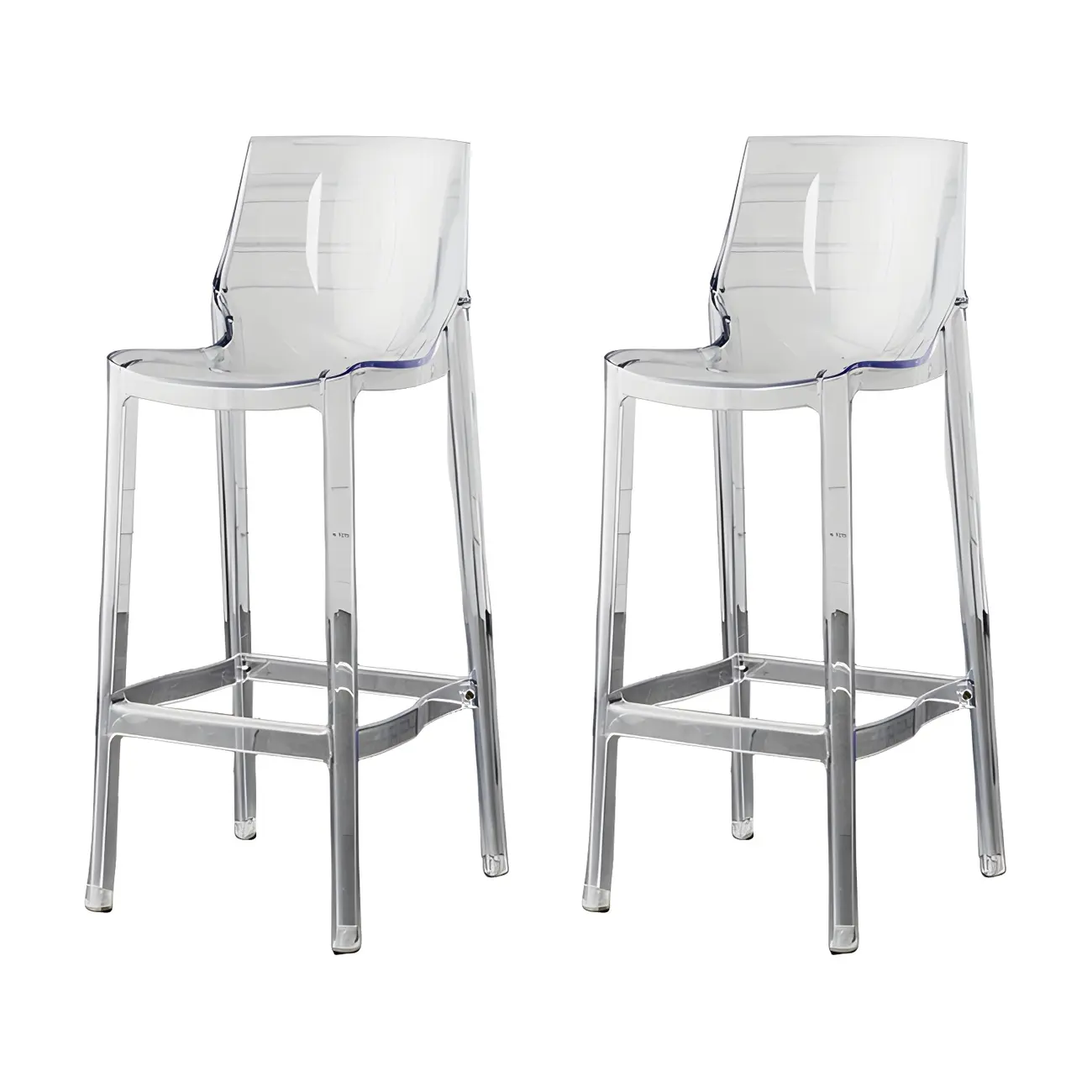 Modern Acrylic Transparent Chic Rectangle Durable Bar Stool