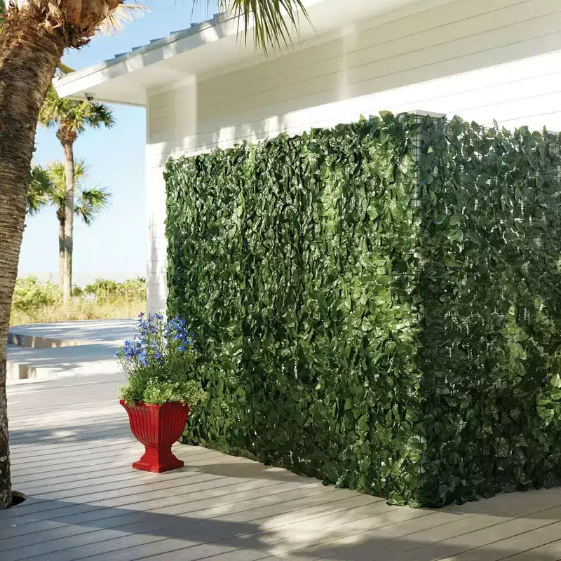 BrylaneHome 78H Faux Greenery Privacy Screen