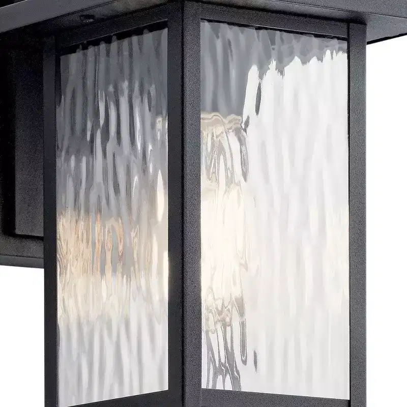 Capanna 10.25 1 Light Outdoor Wall Light with Clear Water Glass in Textured Black