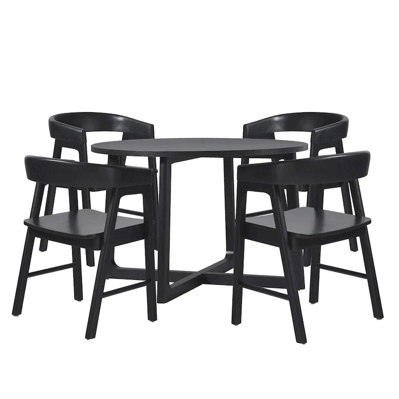 Middlebrook 5 Piece Dining Table Set with Solid Wood Chairs