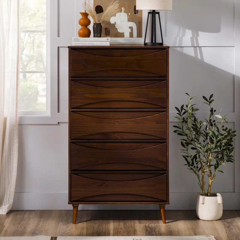 Middlebrook Designs Mid-Century 5-Drawer Solid Wood Dresser