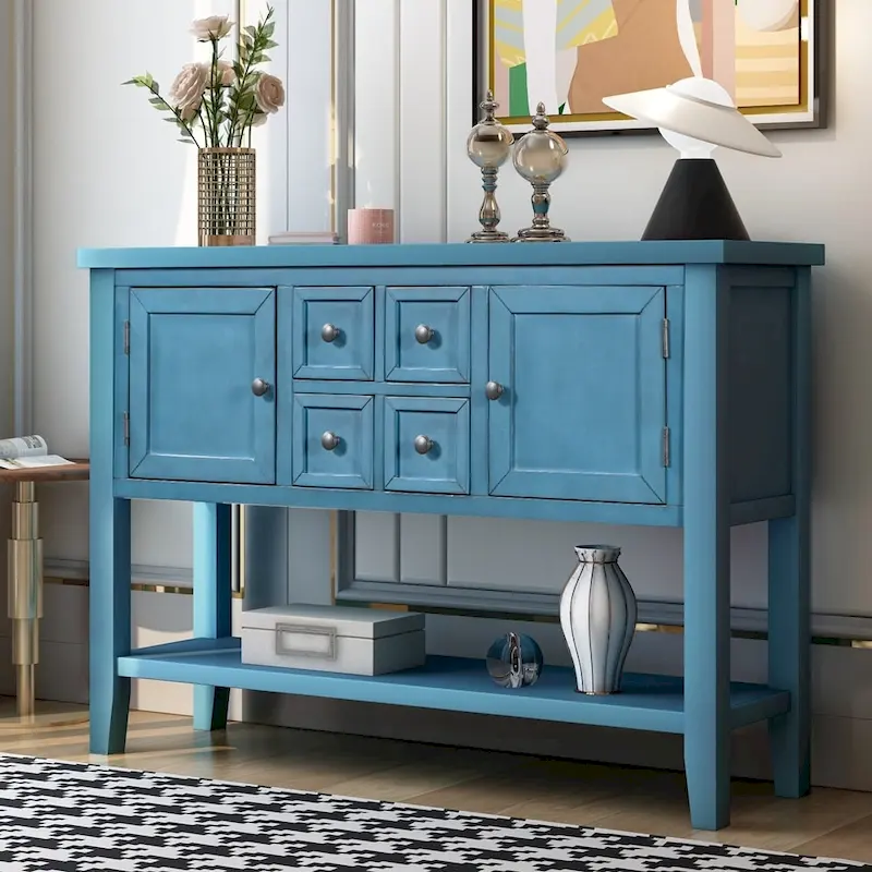 Modern Buffet Sideboard Console Table with Bottom Shelf