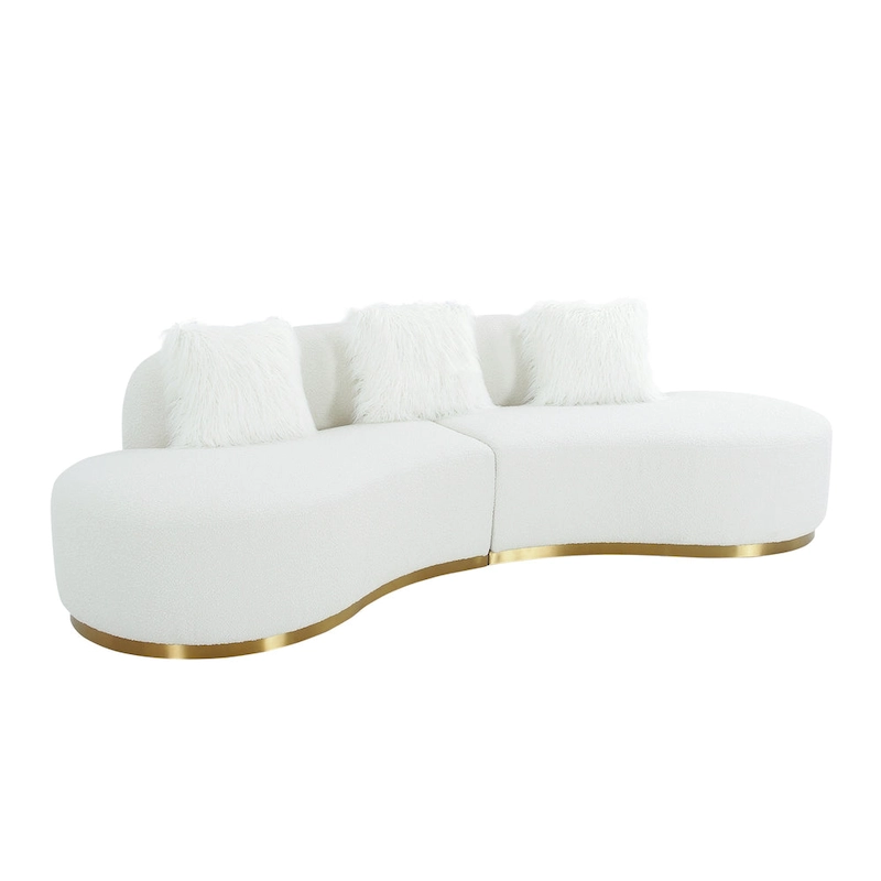 Pasargad Home Simona Curved Sofa with 3 Pillow Included