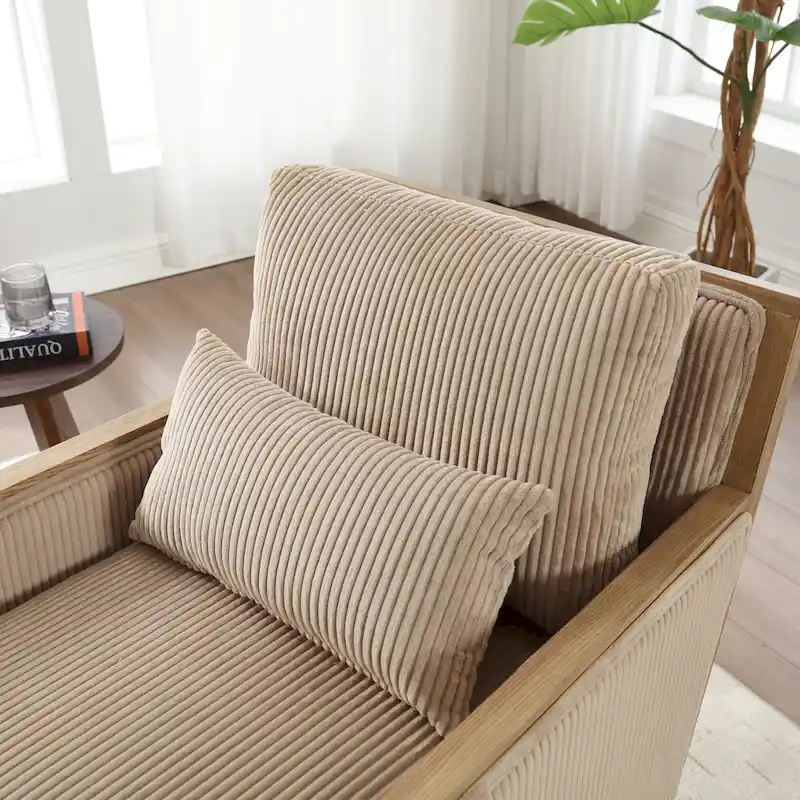 Camel 26.77  Swivel Barrel Chair with Hardwood Frame