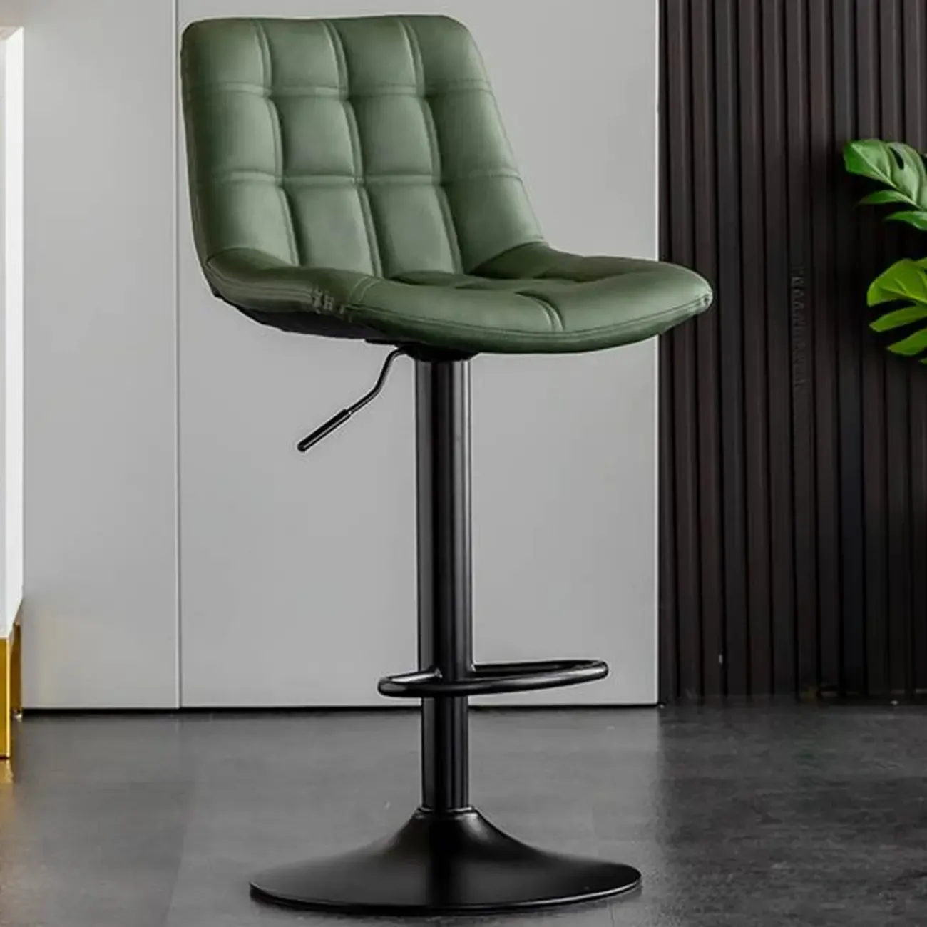 Glam Faux Leather Swivel Adjustable Bar Stools