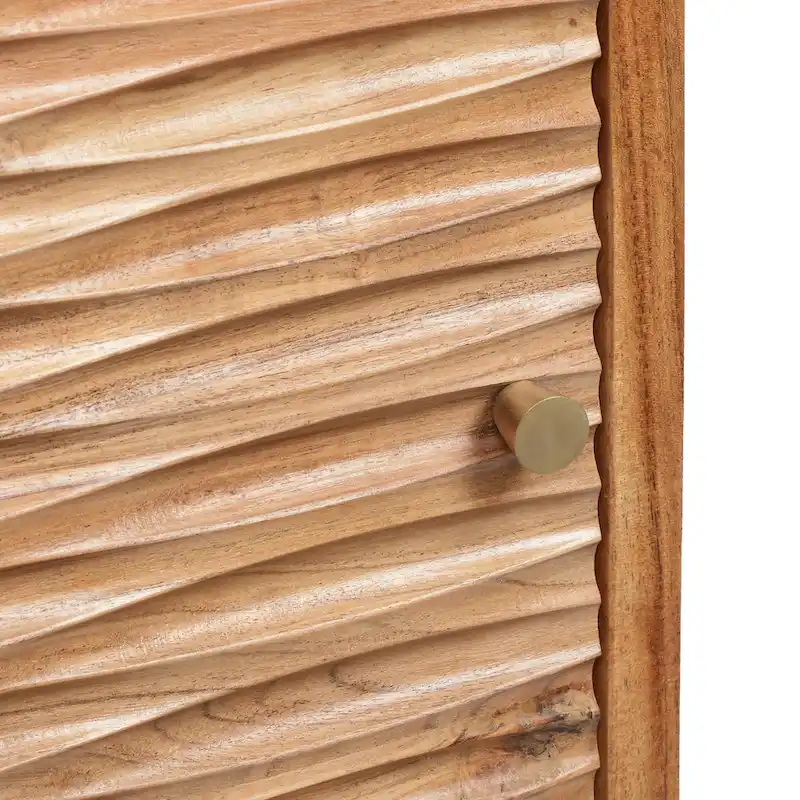 Eakins Handcrafted Boho Acacia Wood Nightstand by