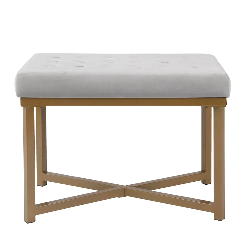 Velvet Tufted Ottoman - Plush Footrest & Accent Seat for Living Room