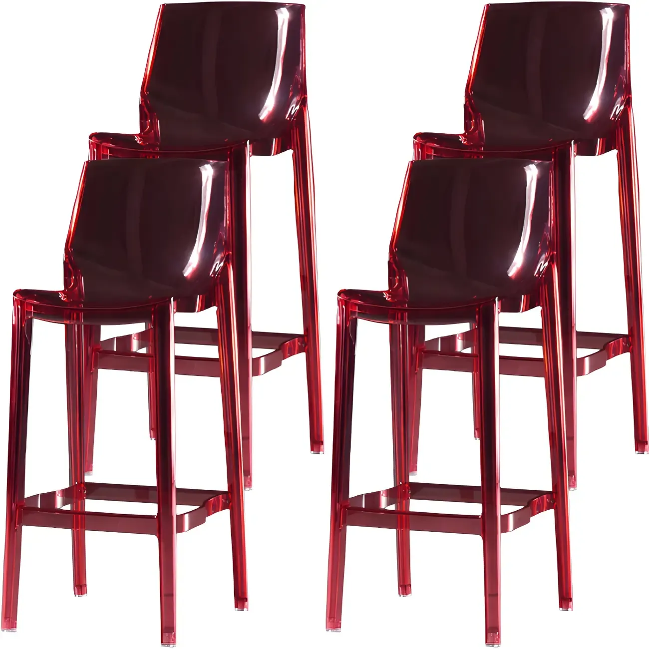 Modern Acrylic Transparent Chic Rectangle Durable Bar Stool