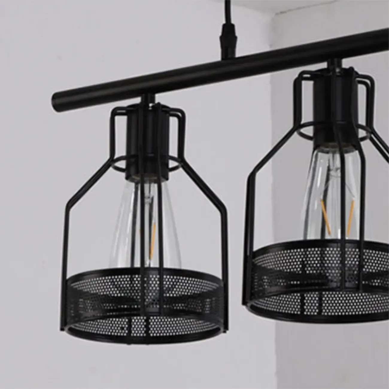 Industrial 4-Light Black Metal Bottle Pendant Light