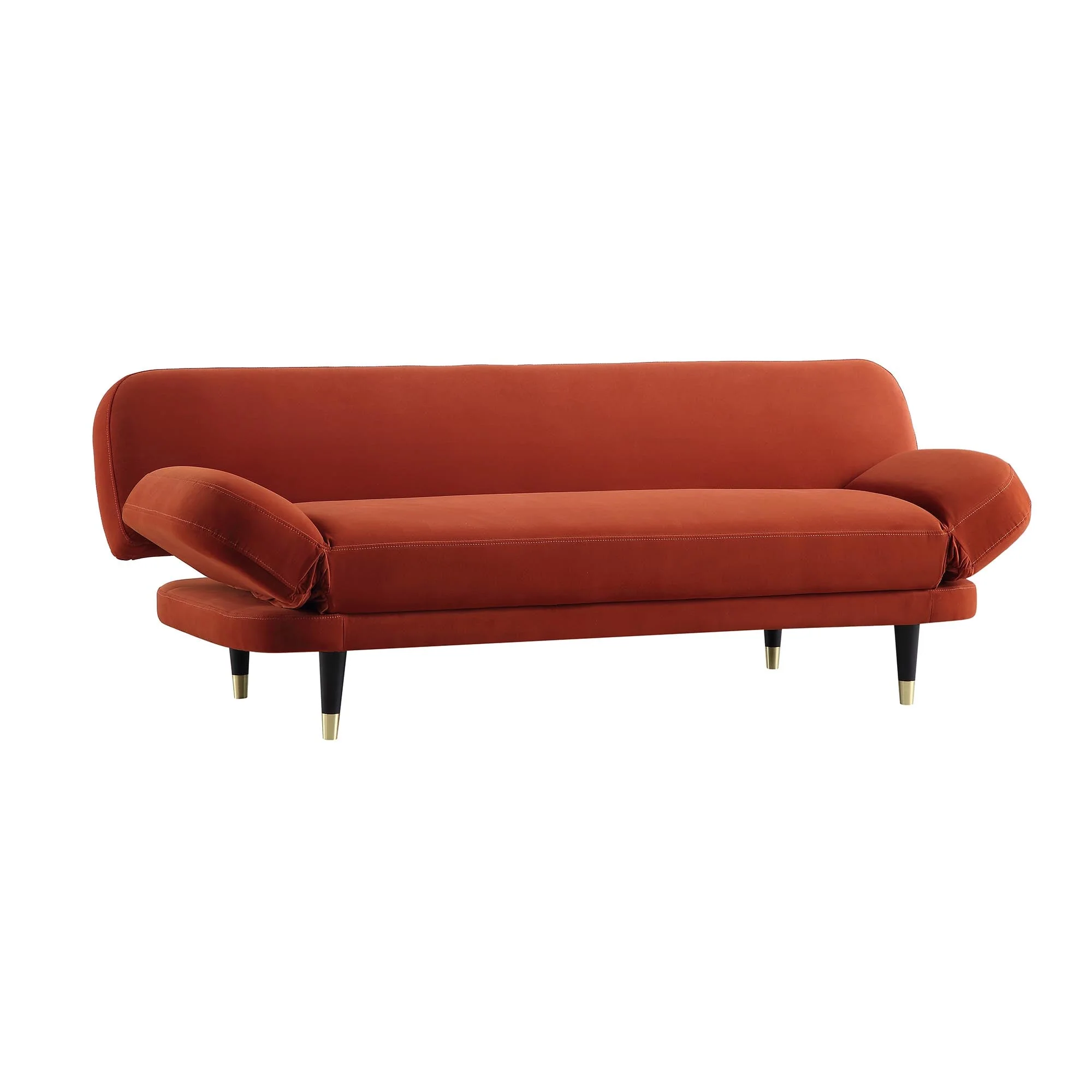 2-Seater Sofa Bed, Rust Velvet