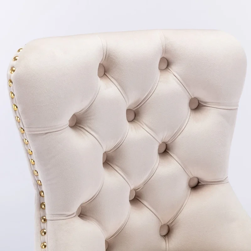 Thick Gold Velvet Swivel Bar Stool Adjustable Height Backrest