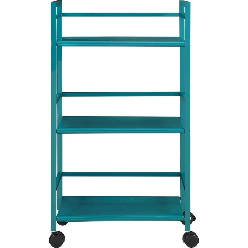 Avenue Greene Emerald 3 Shelf Metal Rolling Utility Cart
