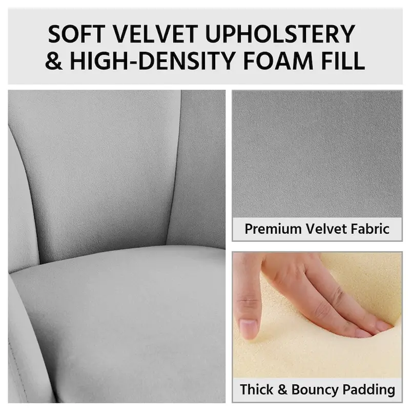 Yaheetech Flower Shape Velvet Armchair Accent Chair with Golden Metal Legs