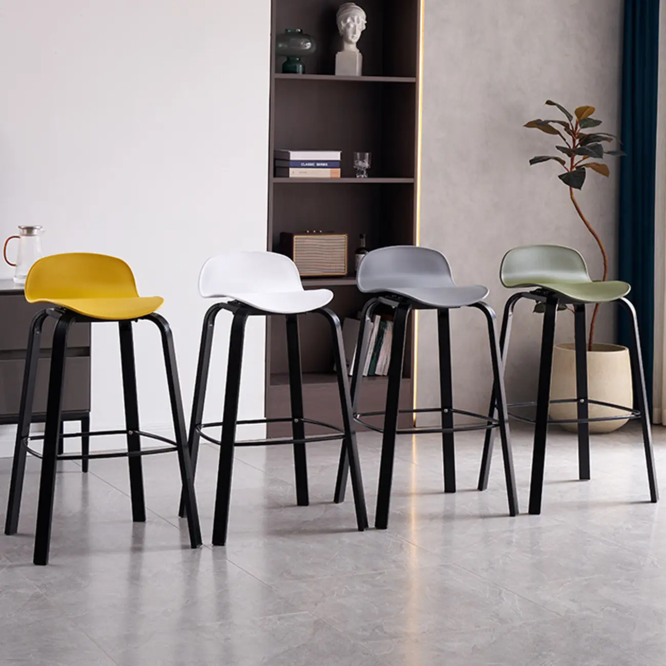 Bar Height Modern Plastic Armless Bar Stools