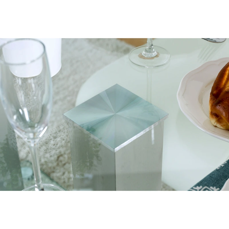 Furniture of America Maza 59-inch Silvertone Metal/Glass Dining Table