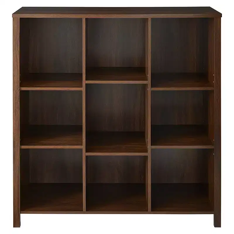 ClosetMaid Wooden Adjustable 9 Cube Organizer Bedroom Storage Cubicle Shelf Bookcase for Home Organization, Dark Chestnut