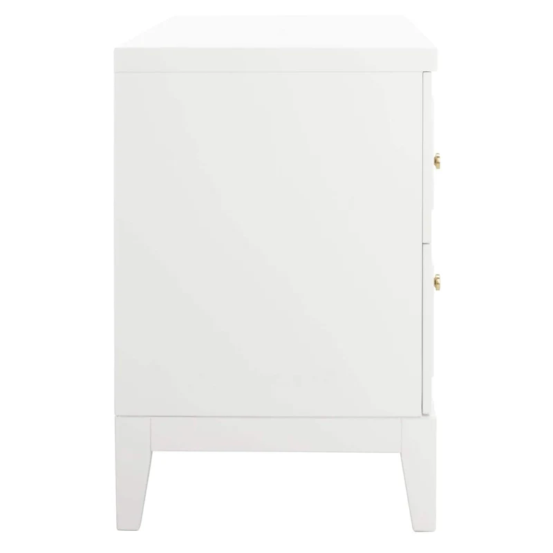 SAFAVIEH Zoey White/Gold 2-Drawer Nightstand